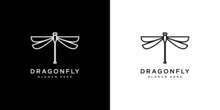 Dragonfly Logo Vector Design Line Style
