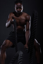 Black Man Doing Intense Sports Training
