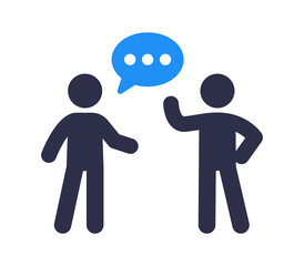 Poster - Speaking icon. Man with speech bubble icon isolated on white background.
