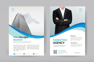 Vector template design for Brochure, AnnualReport, Magazine, Portfolio, Flyer, infographic, Vector flyer layout with elements for magazine, cover, poster design size A4, Front and back
