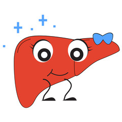 Sticker - liver line icon