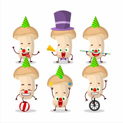 Sticker - Cartoon character of slice enokitake with various circus shows