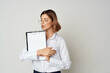 © SHOTPRIME STUDIO - woman manager in suit documents official work