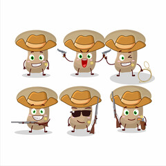 Sticker - Cool cowboy milk mashroom cartoon character with a cute hat