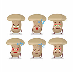 Sticker - Cartoon character of milk mashroom with sleepy expression