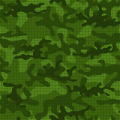 Naklejka na meble Endless lattice camouflage. Military modern pattern. Print for hunting and fishing. Protection.