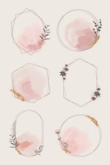 Sticker - Geometric floral frame collection