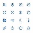 air conditioning button icon set, ventilation icon vector sign symbol
