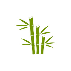 Canvas Print - Green bamboo icon design template illustration