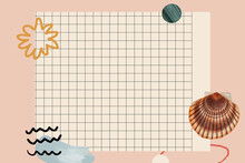 Clam Shell Pattern On Grid Background Vector