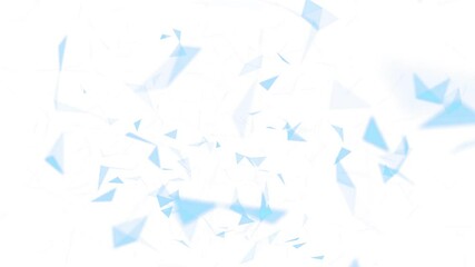 Wall Mural - Beautiful blurry blue colored network lines and triangles motion on white background.