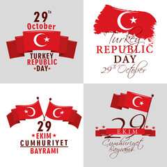 Canvas Print - turkey national day set