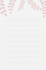 Wall Mural - Pink leafy patterned note background