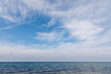  Sky with white clouds over the sea landscape