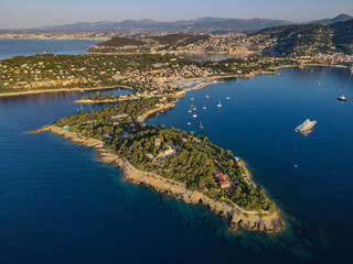 Wall Mural - Aerial view of Cap Ferrat in the French Riviera Mediterranean