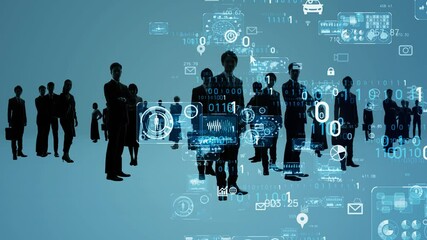 Aufkleber - Business network concept. Data analysis. Management strategy. Teamwork. Partnership. Human resources.