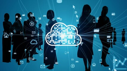 Poster - Cloud computing concept. Communication network.