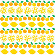 Tropical orchard vector yellow and orange lemon citrus seamless pattern