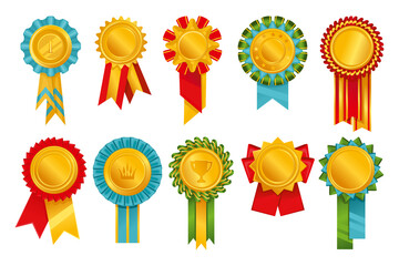 Wall Mural - rosettes rewards icon set