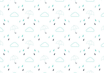 Umbrella, Rain and cloud patter wallpaper.