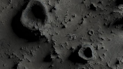 Wall Mural - lunar base on the lunar surface as seen from a height of several kilometers. concept of space travel