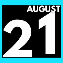 August 21 . Modern daily calendar icon .date ,day, month .calendar for the month of August