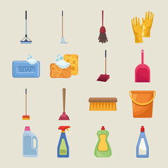 Sticker - sixteen housekeeping chores icons