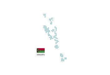Wall Mural - Vanuatu map design blue circle, white background with Vanuatu flag.