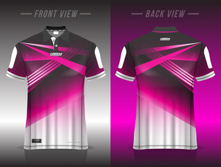 Wall Mural - polo shirt uniform design, can be used for badminton, golf in front view, back view. jersey mockup Vector, design premium very simple and easy to customize.