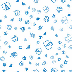 set line village landscape, eiffel tower and map of france on seamless pattern. vector