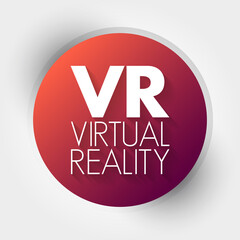 Poster - VR - Virtual Reality acronym, technology concept background