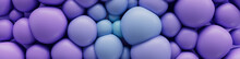 Abstract Background Formed From Purple And Blue 3D Spheres. Multicolored 3D Render.  