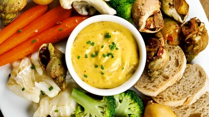 Wall Mural - assorted of vegetable and dipping sauce