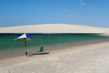 Lencois Maranhenses national park, Brazil. Dunes and lagoons, paradise tourist destination