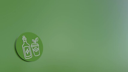 Wall Mural - ecological green energy icons concept green food