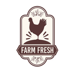 Sticker - Chicken inside farm fresh label