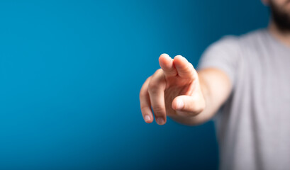 Poster - Businessman pointing his finger.