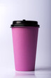 Plastic cup for coffee on a white isolated background. 