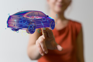 Aufkleber - Driverless autonomous vehicle with lidar technology
