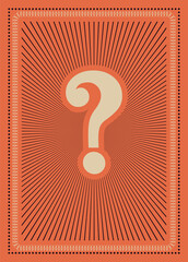 Question mark vintage style poster. Retro vector illustration.