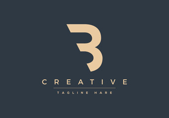 Fototapete - Modern unique creative B logo design, Minimal B initial based vector icon.