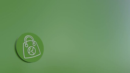 Wall Mural - ecological green energy icons concept green shopping