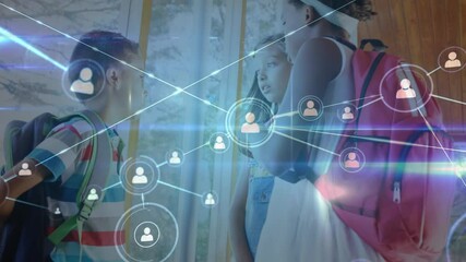 Poster - Animation of networks of connections over schoolchildren