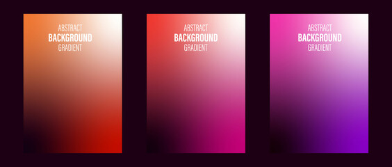 Wall Mural - A set of modern trend gradient minimalistic posters, backgrounds, wallpaper. Northern Lights, Neon. Orange, pink.