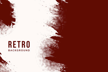 Poster - Abstract halftone dots dotted background in red colors presentation poster. Retro style with space for text and grange.