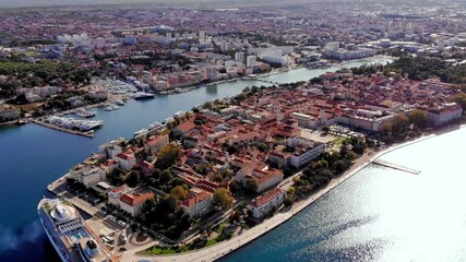 Wall Mural - Aerial view of the city of Zadar, Croatia. Sunny weather.