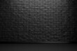 Empty Dark gray studio with brick wall background, 3d rendering