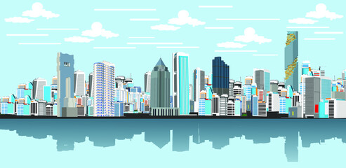 Wall Mural - vector illustration bangkok capital city asia number one