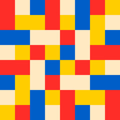Poster - Colorful squares pattern. Vector cubes or mosaic in red, yellow, blue and white colors.