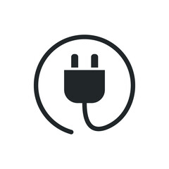 Poster - electric plug vector icon. energy, socket, electricity, power, cable, connect sign 